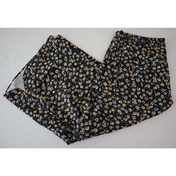 Philosophy 3070144 Women's Sz Large Black/Gold Floral Wide Leg Pull-On Pants - Picture 10 of 11